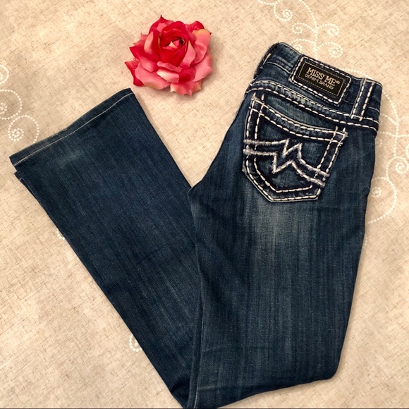 Miss Me Denim - Miss Me Stretch Boot Cut Jeans Short Dark Wash